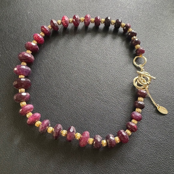Amrita Singh Deep Purple Beaded Necklace - Picture 1 of 7